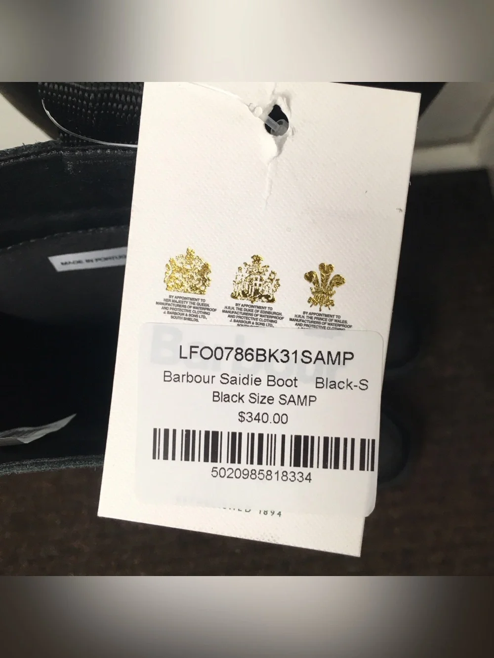 NWT Barbour Saidie Tall Boots in Black